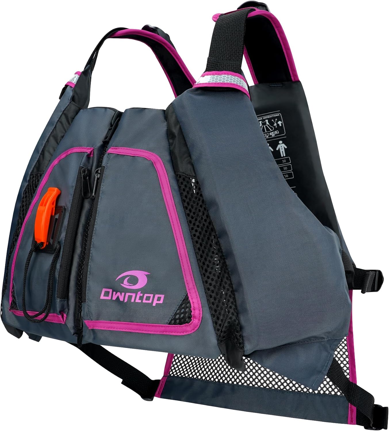 Fishing Kayak Paddle - Adult Swim Vest with High Mesh