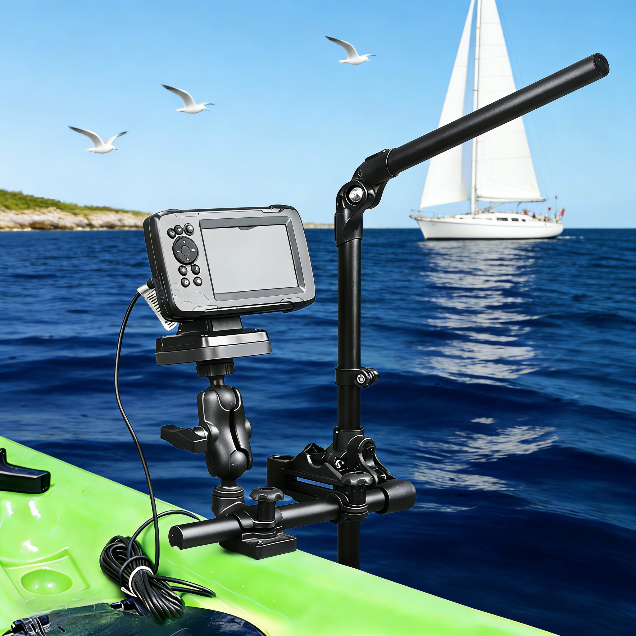 VIN Mounts Universal Sonar Fis - Fishing Kayak Fish Finder Mount 评论和价格