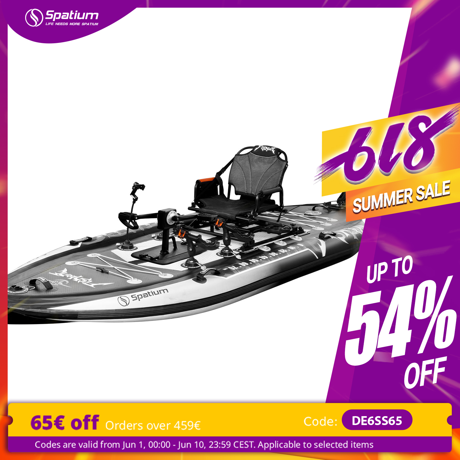 Spatium Pedal Kayak Inflatable - Fishing Kayak Pedal Drive 评论和价格