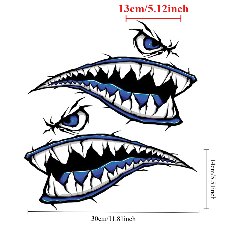 2PCS Shark Teeth Mouth Boat St - Fishing Kayak Cart 评论和价格