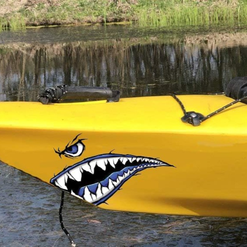 2PCS Shark Teeth Mouth Boat St - Fishing Kayak Cart 评论和价格