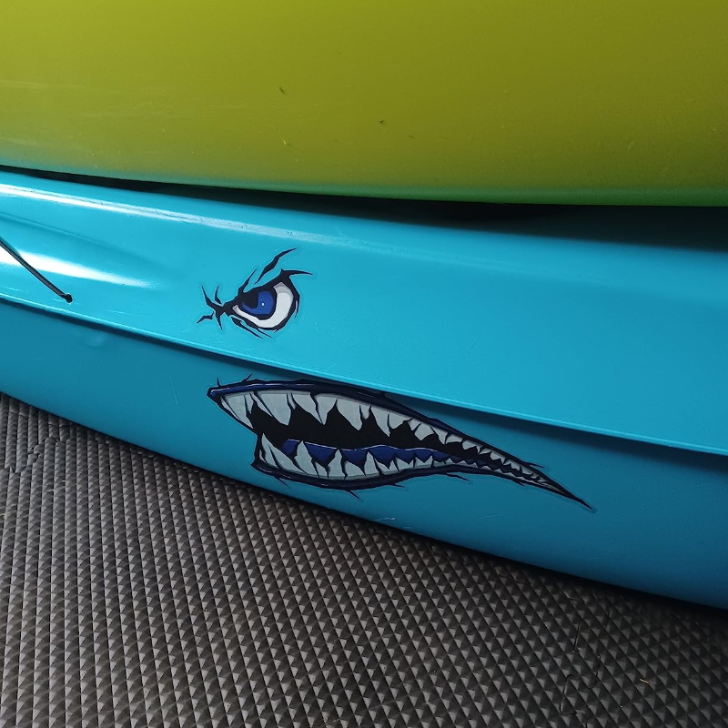 2PCS Shark Teeth Mouth Boat St - Fishing Kayak Cart 评论和价格