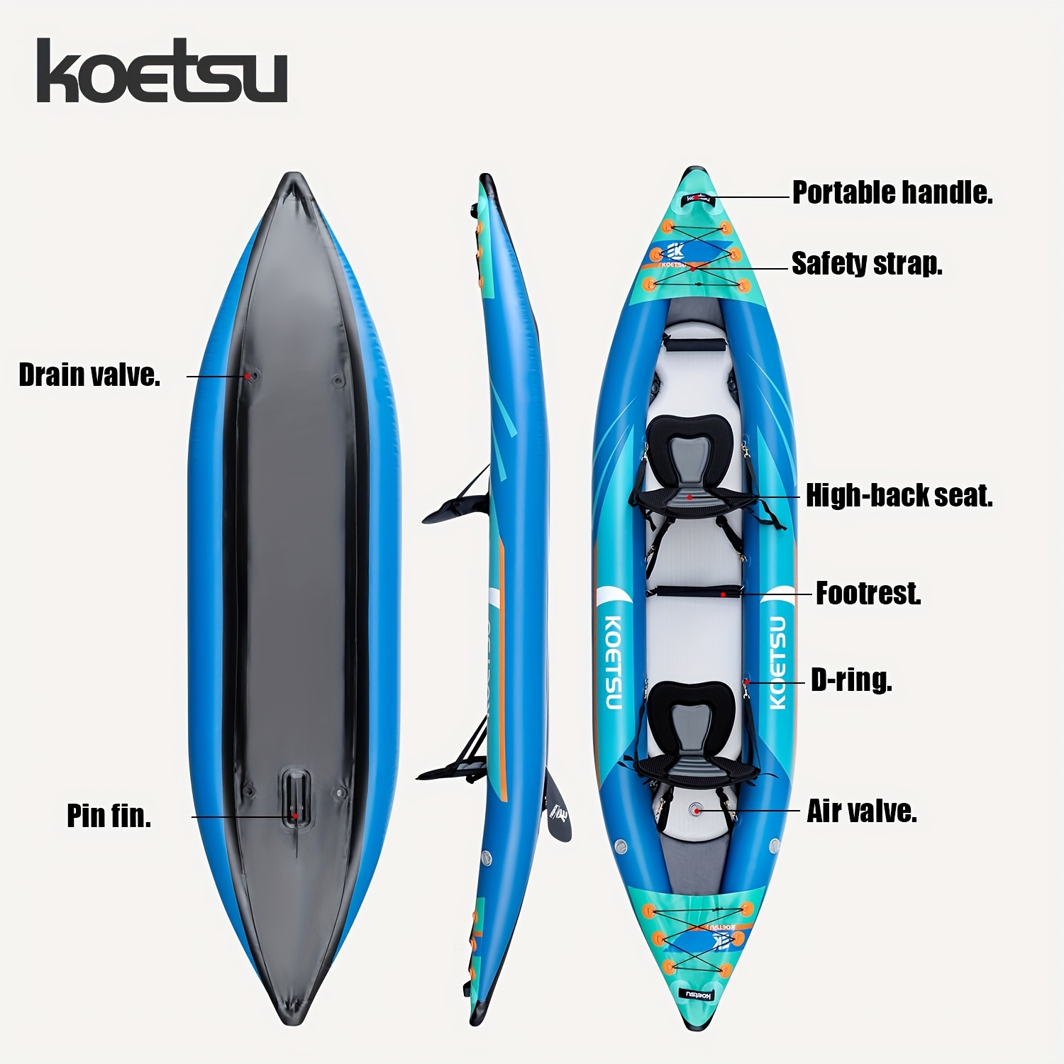 KOETSU P03 brushed inflatable  - Fishing Kayak Inflatable 评论和价格